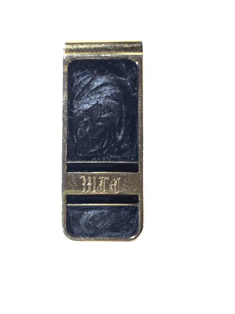 Vintage Money Clip Engraved Detailing Monogrammed Initials "DRM"